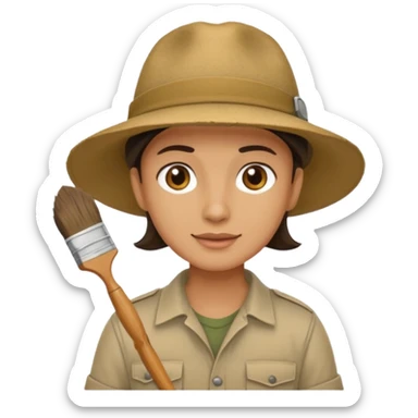 Archaeologist with Brush sticker
