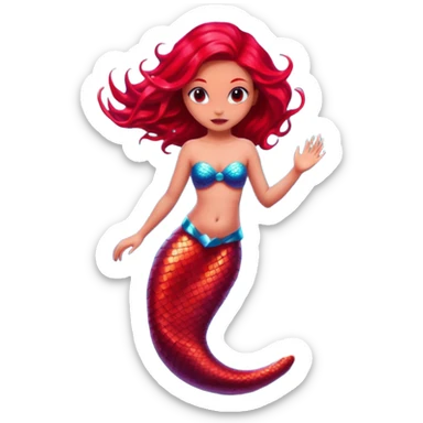 Alien mermaid should be red in color  sticker