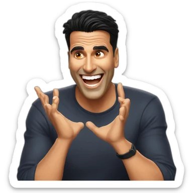 akshay Kumar with laughing tears sticker
