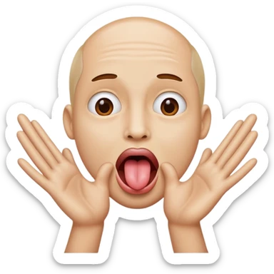 A toung sticking out with two hands going out  sticker