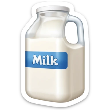 Gallon of milk that has milk written on it sticker