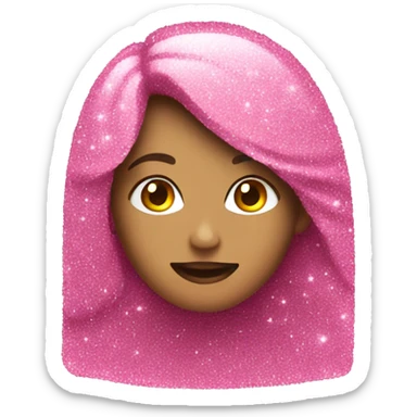 Pink glitter sticker