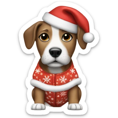 Dog with Christmas pajamas  sticker