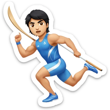 Neeraj Chopra throwing javelin, Indian Olympic gold medalist athlete in action sticker