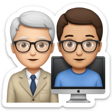 teaching somebody else in person, in the same place, watching the same monitor together, the trainee and trainer are in the similar age sticker