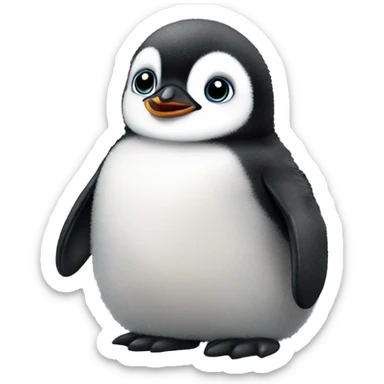 Fluffy baby penguin  sticker