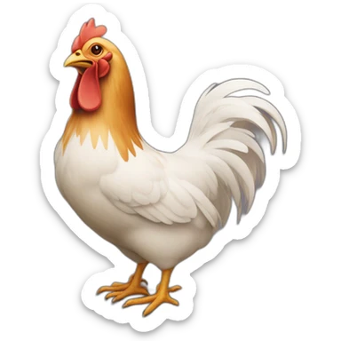 Poule qui embrasse un chien sticker