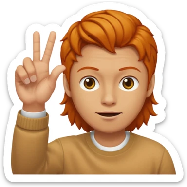 Ginger flipping someone off  sticker