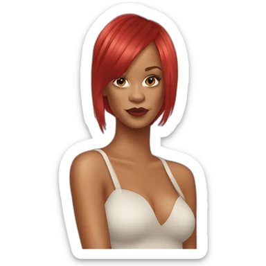 rihanna red hair sticker