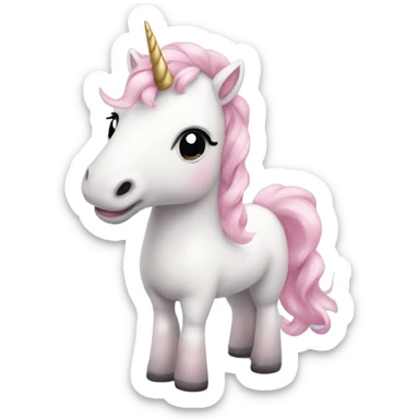 unicorn with a light pink bow sticker
