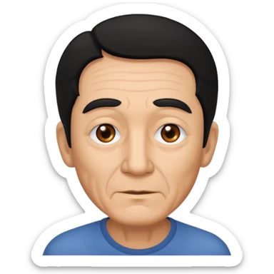 Old man with black hair and eyes but handsome sticker