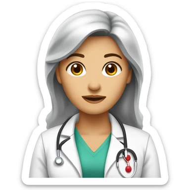 Médecin jolie femme brune cheveux longs, endocrinologue, Diabétologue  sticker