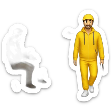 Armenian men in yellow clothing in public trasnport sticker