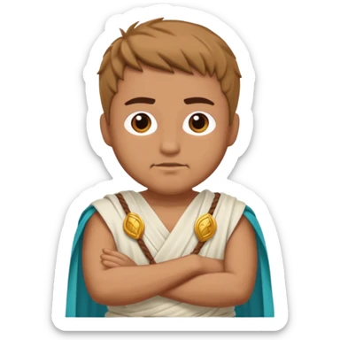 Ulysses from the Odyssey looking at me with crossed arms sticker