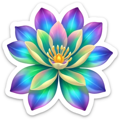 aurora flower with glowing petals and swirling aurora colors sticker