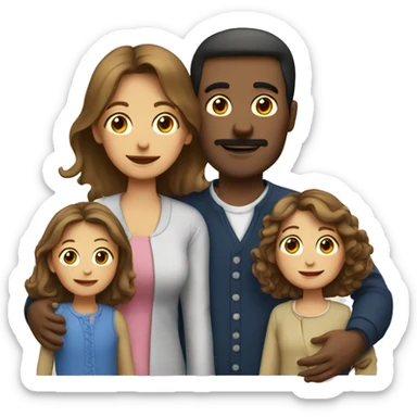 french family with 2 parents and 2 children sticker