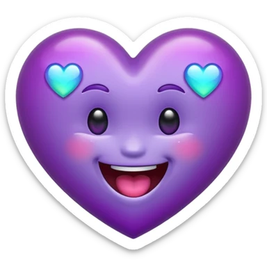 flashing purple heart that's laughing so hard it's crying sticker
