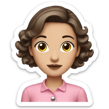 pink Parisian brunette girl  sticker