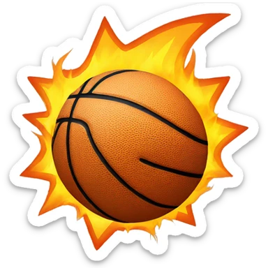 Basketball with star on fire sticker