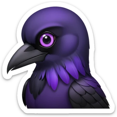 black raven with purple eyes more dark and gothic image and more black i just want the eyes purple sticker