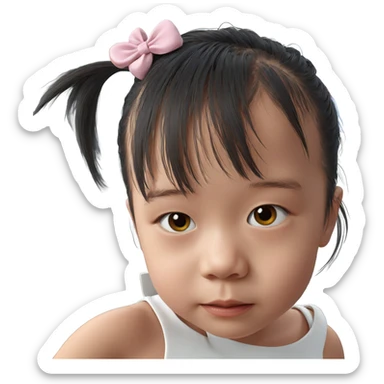 realistic portrait of girl sticker