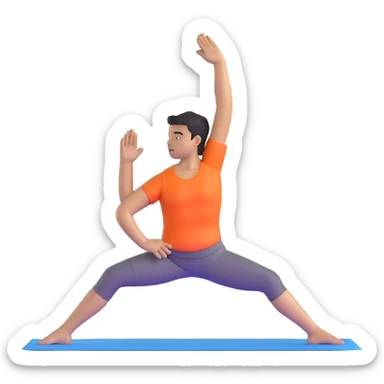 person in warrior pose yoga sticker