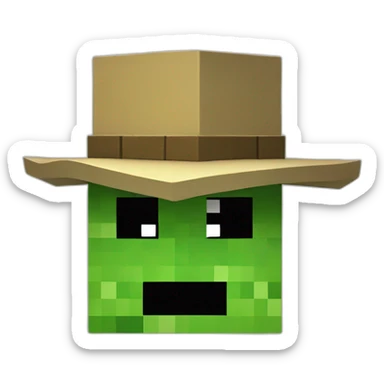 Creeper minecraft with hat sticker