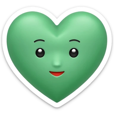 Un corazón de color verde en una tonalidad claridad sin ninguna decoración, solo el corazón  sticker