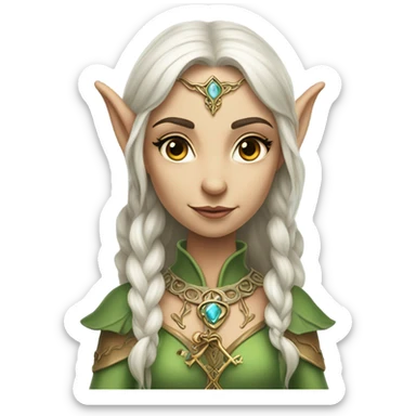an elf woman login holding a big key sticker