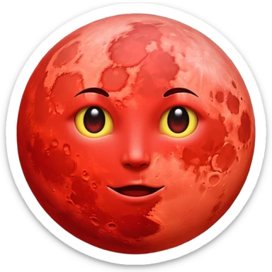 red moon sticker