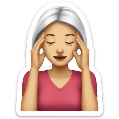 woman headache sticker