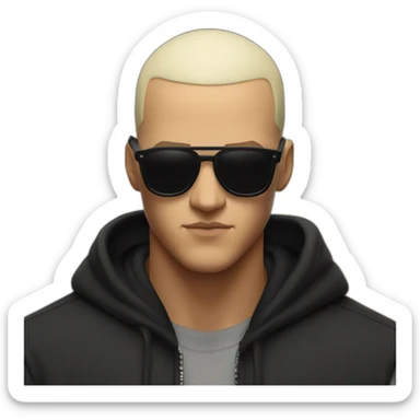 DJ Snake serious attitude front view wearing a BLACK hoodie showing a punch hand sticker
