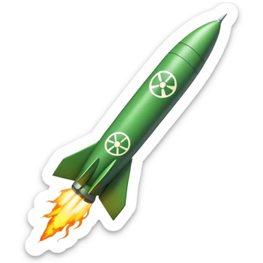 green missile with nuclear symbol sticker