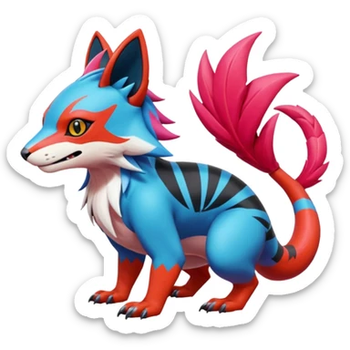  exotic tropical cyber-Sleuth-Porcu-Garmaddon-Litten-Linoone-Noibat-Fakémon-Pokémon-Vernid-creature sticker