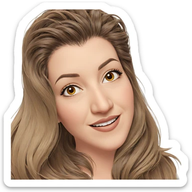 smiling girl with brown hair sticker