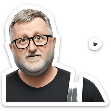 bearded guy in black shirt sticker