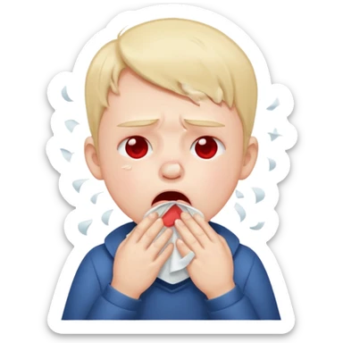 kid sneezing into tisue















 sticker
