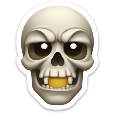 Skull with an angry face sticker