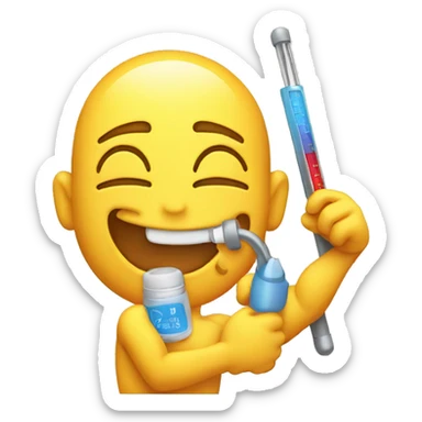 emoji with a thermometer and biceps sticker