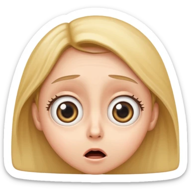 Original emoji Shocked face with wide a big eyes on his face sticker