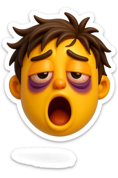 emoji 3d stile iphone di insonnia, alterazione del sonno 3d sticker