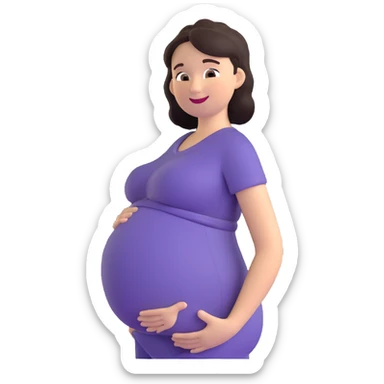 pregnant woman in second trimester looking happy sticker
