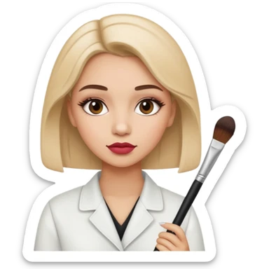 The cosmetologist girl was thinking sticker