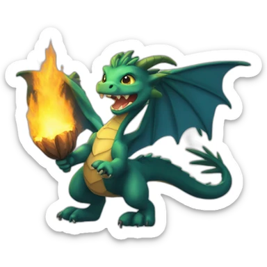 Draco feux jouant avec du feux sticker