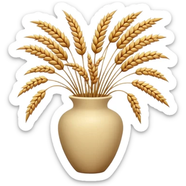 Dried grass and wheat in a beige vase sticker