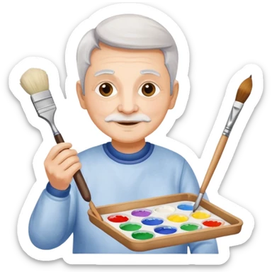 Senior with watercolor tray & brush sticker