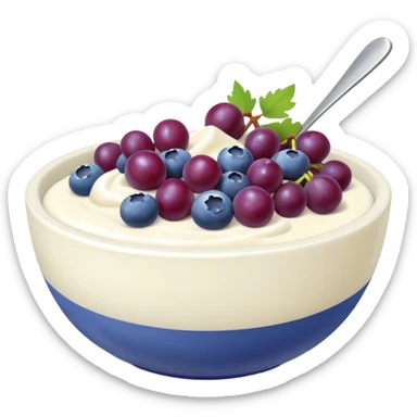 yoghurt bowl with grapes and blueberries sticker