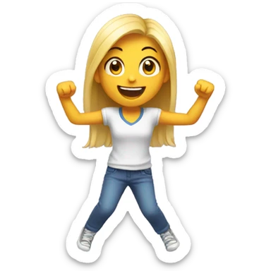 excited girl sticker