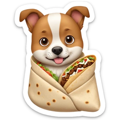 Dog eating burrito sticker