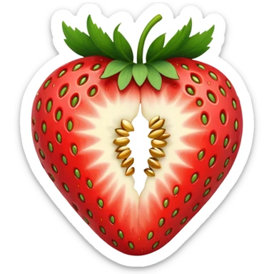 Strawberry cut in half sticker
